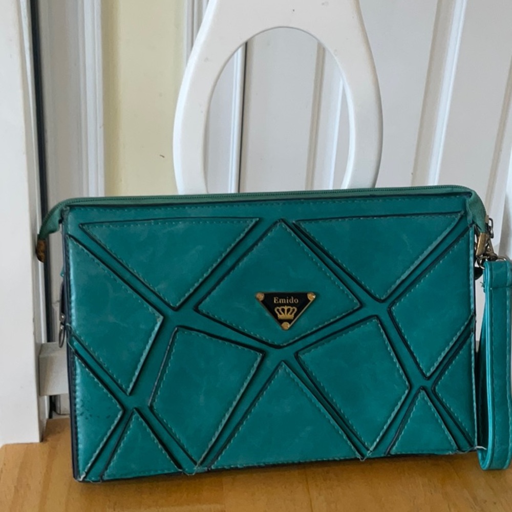 Emido Teal Geometric Women's Bag
